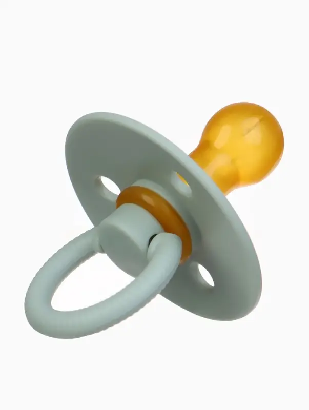 Соски-пустышки, от 3 мес., латекс, классические, в контейнере, набор из 2 шт., зелёный/серый, M&B