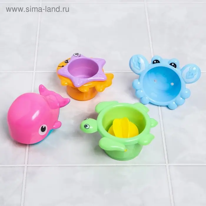 Набор игрушек для ванны «Кит и морские друзья», Крошка Я Набор игрушек для ванны «Кит и морские друзья», Крошка Я