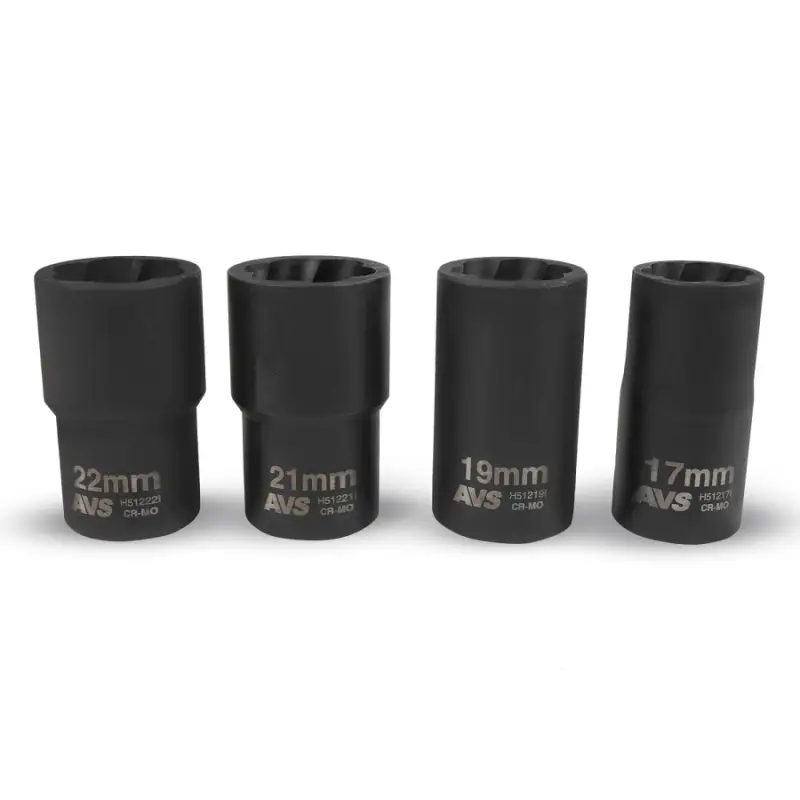 Набор головок для поврежденных болтов и гаек (5 предметов) в кейсе AVS NGP12-5I