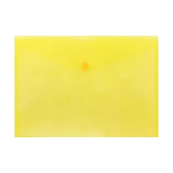 Папка-конверт на кнопке А4, 150 мкм, Calligrata Standard, прозрачная, желтая