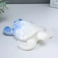 Сувенир керамика "Черепаха" бело-синий 14,5х12,5х4,8 см