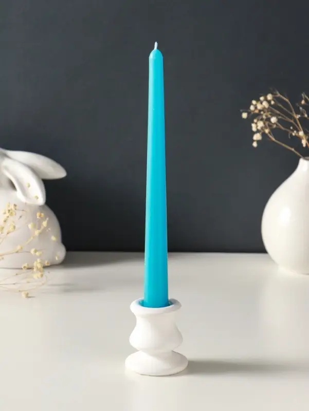 Набор свечей античных, 2.3&times;24.5 см, 5 ч, 55 г, 2 шт., синий