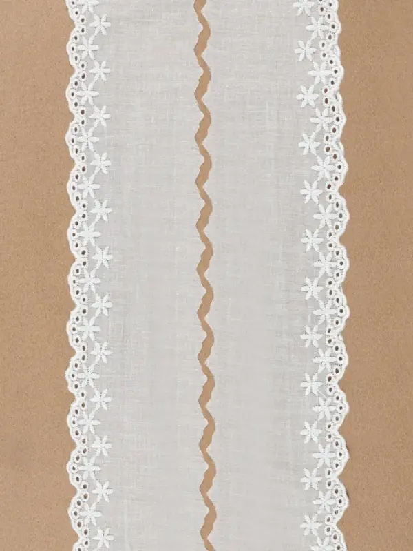 Кружево шитьё &laquo;Цветочки&raquo;, 80 мм, 13.7&plusmn;1 м, белое