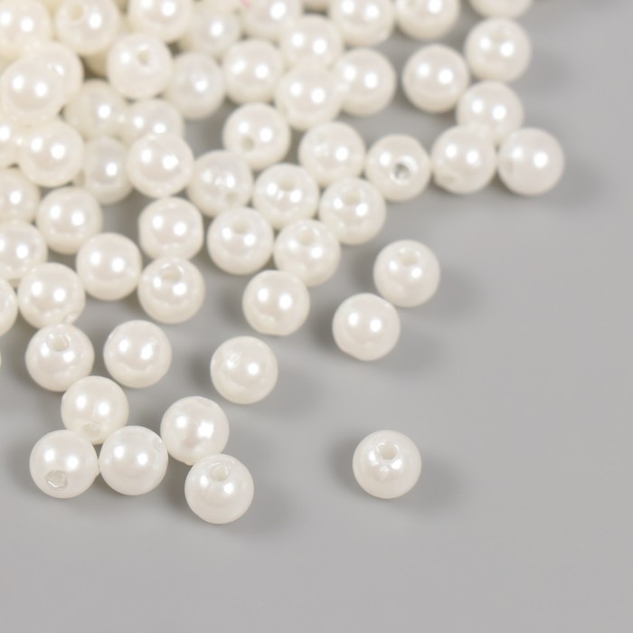 Набор бусин Набор бусин "Жемчуг" d 6 мм, 250 гр, молочный