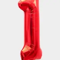 Воздушный шар фольгированный 40" &laquo;Цифра 1&raquo;, красный