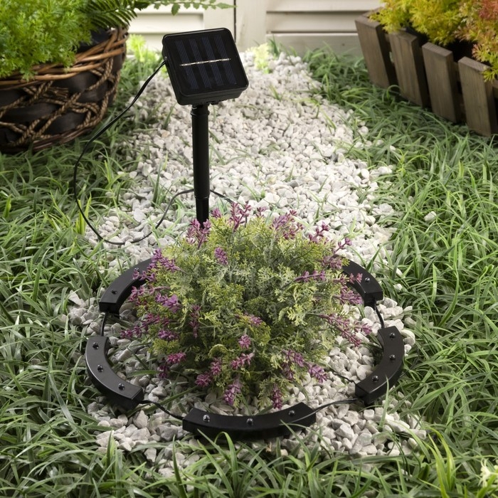 Садовый светильник на солнечной батарее «Обруч», 15 LED, свечение белое Садовый светильник на солнечной батарее «Обруч», 15 LED, свечение белое