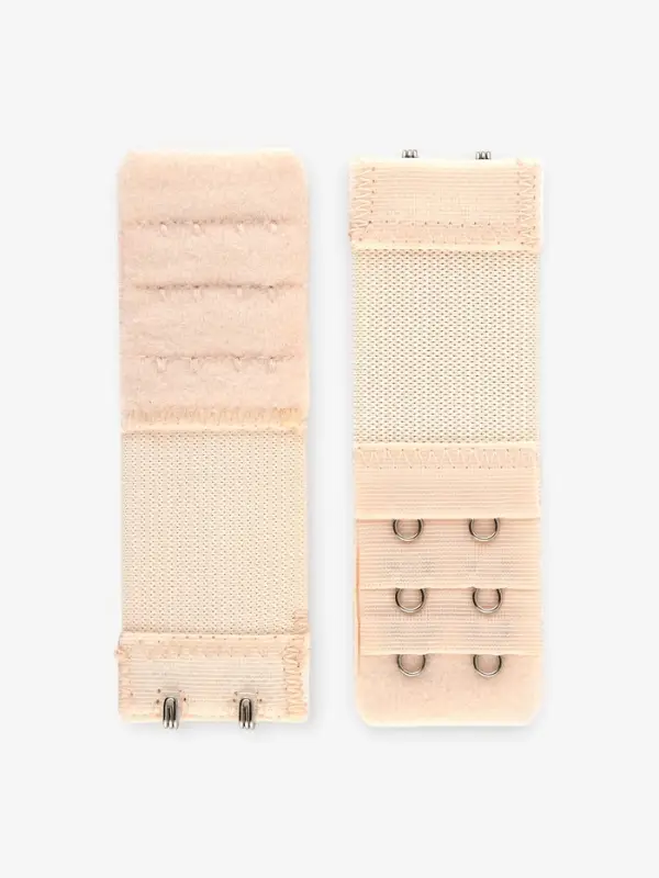 Застёжка для бюстгальтера, удлинитель, 3 ряда 2 крючка, 3.2&times;10.5 см, 5 шт., бежевая