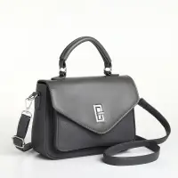 Сумка женская мессенджер TEXTURA на клапане, 24&times;7&times;16 см, тёмно-серая