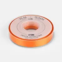 Лента атласная TEIRA, двухсторонняя, 15 мм, 25&plusmn;1 м, оранжевая №751