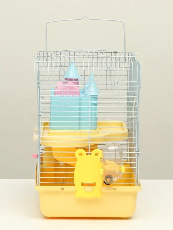 Клетка для грызунов &laquo;Пижон&raquo;, 27&times;21&times;31 см, укомплектованная, с замком, жёлтая