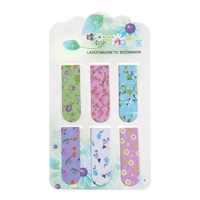 Набор магнитных закладок для книг Calligrata 6 штук, Набор магнитных закладок для книг Calligrata 6 штук, "Цветы", МИКС