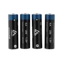 Батарейка алкалиновая (щелочная) Luazon, AA, LR6, спайка, 4 штуки