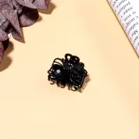 Крабик для волос &laquo;Чёрные кружева&raquo;, два сердца, 2.3 см, чёрный