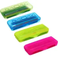 Карандаши Calligrata, цветные, 24 цвета, эконом, шестигранные, пластиковые, пенал-футляр и 3 чернографитных карандаша с ластиком в ПОДАРОК, МИКС