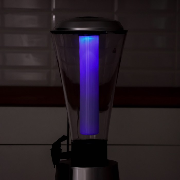 Башня пивная «Металлик», 3 л, колба с подсветкой, 2 батарейки, цвет серебристый Башня пивная «Металлик», 3 л, колба с подсветкой, 2 батарейки, цвет серебристый