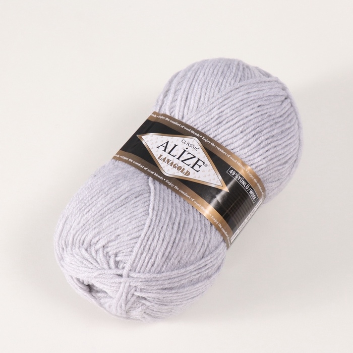 Пряжа Пряжа "Lanagold" 51% акрил, 49% шерсть 240м/100гр (684 пепел. мел.)