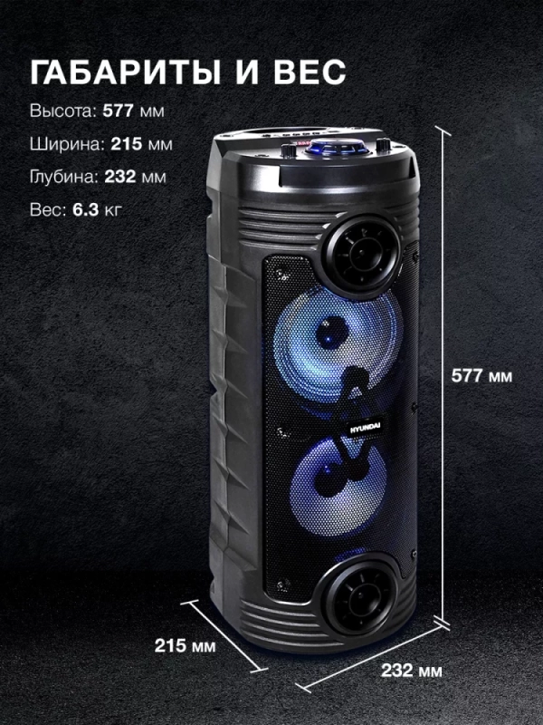 Колонка беспроводная H-MC170 80Вт(RMS) Bluetooth