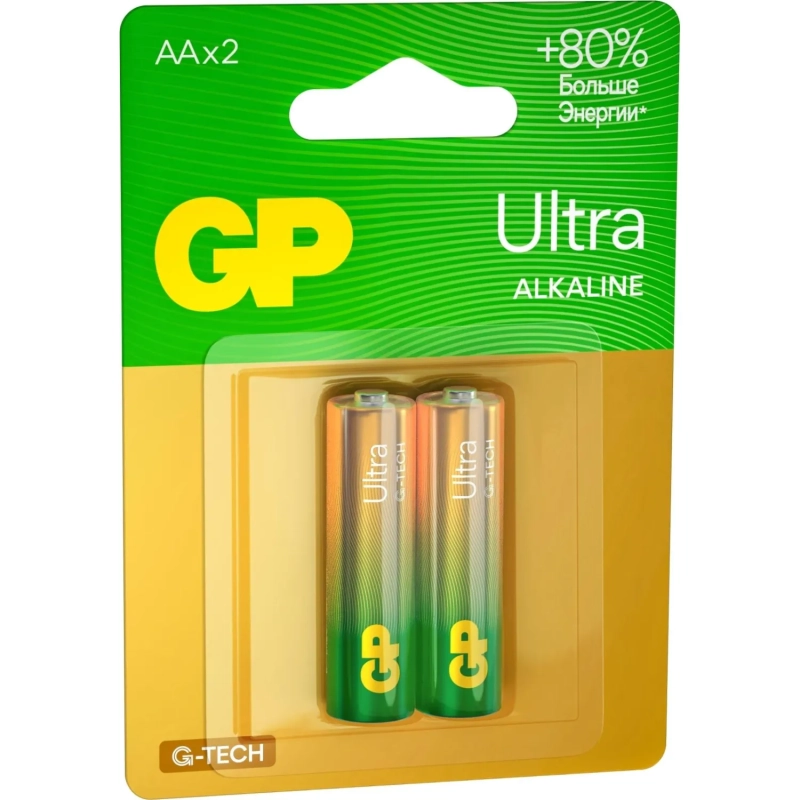 Батарейка GP Ultra AA/LR6/15AU 15AU-2CR2/15AUA21-2CRSBC2 алкалин. бл/2