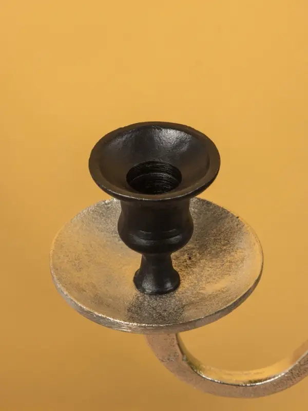 Подсвечник канделябр  на 3 свечи "Тёмная Вуаль" алюминий 46х15х62 см