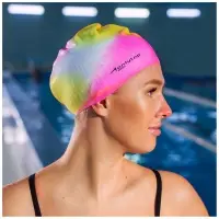 Шапочка для плавания взрослая ONLYTOP, силиконовая, обхват 54-60 см, МИКС