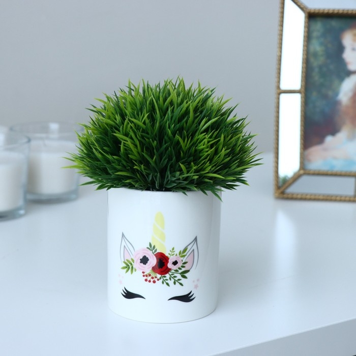 Горшок для цветов «Единорог», 8 х 9.5 см