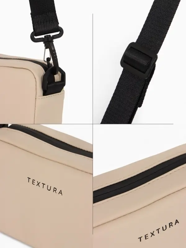 Сумка женская кросс-боди TEXTURA на молнии, 19&times;6&times;10.5 см, бежевая
