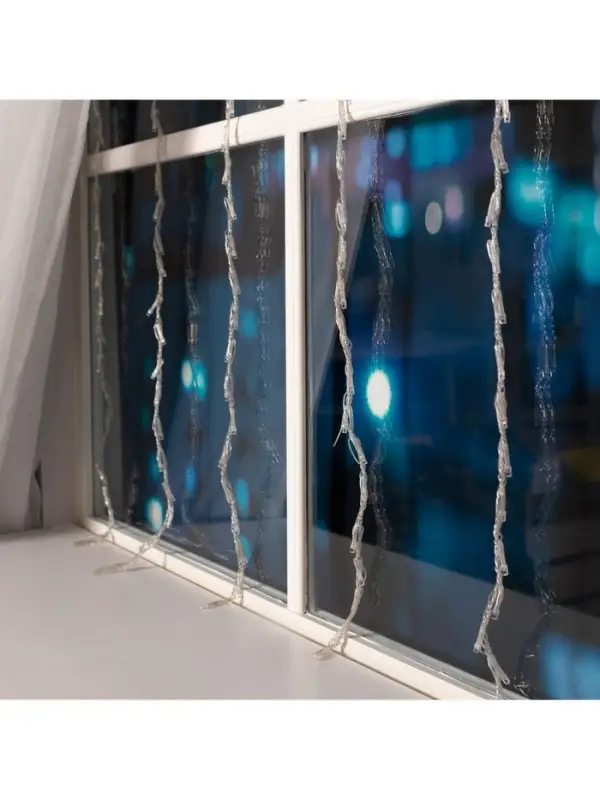 Гирлянда &laquo;Водопад&raquo; 2&times;1.5 м, IP20, прозрачная нить, 400 LED, свечение синее, 8 режимов, 220 В