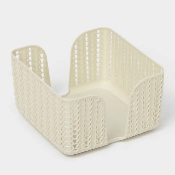 Салфетница IDEA &laquo;Вязание&raquo;, пластик, 14&times;14&times;8.5 см, серая