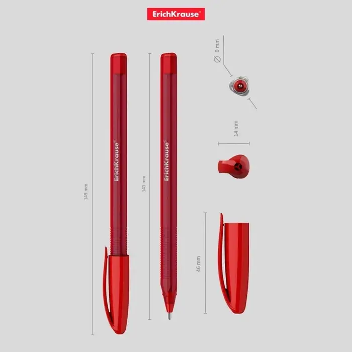 Ручка шариковая ErichKrause U-108 Original Stick, узел 1.0 мм, чернила красные, супермягкое письмо, длина линии письма 1000 метров Ручка шариковая ErichKrause U-108 Original Stick, узел 1.0 мм, чернила красные, супермягкое письмо, длина линии письма 1000 метров
