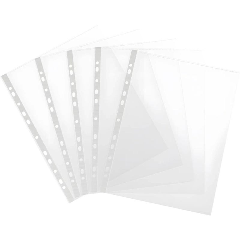 Файл-вкладыш А4 80мкм  с  перфорацией,100 шт