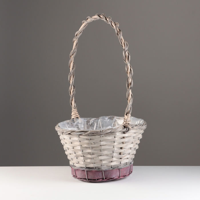 Набор корзин из 3 шт, D32xH18/53, D24xH16/49, D18xH15/42  см, серый, ива Набор корзин из 3 шт, D32xH18/53, D24xH16/49, D18xH15/42  см, серый, ива