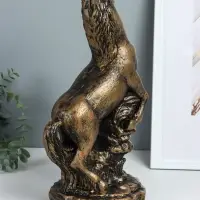 Фигура "Конь на дыбах" 21,5х15х36 см, чёрное золото