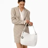 Сумка - мешок женская TEXTURA, на молнии, 36&times;10&times;28 см, белая