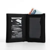 Портмоне мужское, без застёжки, 3 в 1, автодокументы, паспорт, чёрное