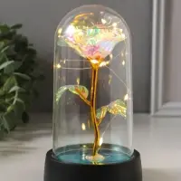 Фигурка световая колба RISALUX &laquo;Цветок&raquo;, LED-ночник, 3&times;AG10, белый, 8.5&times;8.5&times;15.5 см