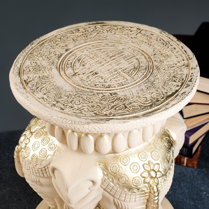 Подставка Подставка "Три слона" слоновая кость, 43х28х28см