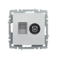 BRITE Розетка двойная TV+RJ45 кат.5E РТВ/РК12-БрА алюминий