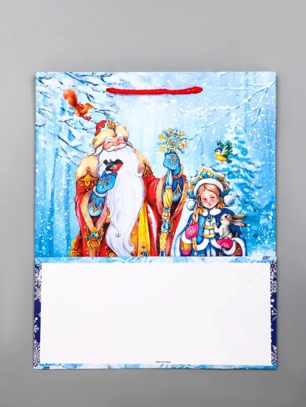 Пакет подарочный новогодний ламинированный, «Дед Мороз и снегурочка» , 26×12×32 см Пакет подарочный новогодний ламинированный, «Дед Мороз и снегурочка» , 26×12×32 см