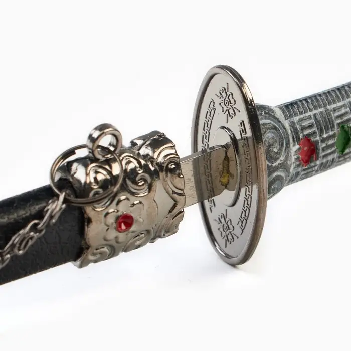 Макет оружия &laquo;Сувенирные катаны на подставке 3в1. Алмаз&raquo;, подарочный набор, ножны чёрный с белыми ромбами, 16 см; 20 см ; 24.5 см