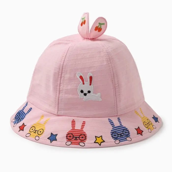 Панама детская "Зайки" MINAKU, цвет розовый, размер 48-50