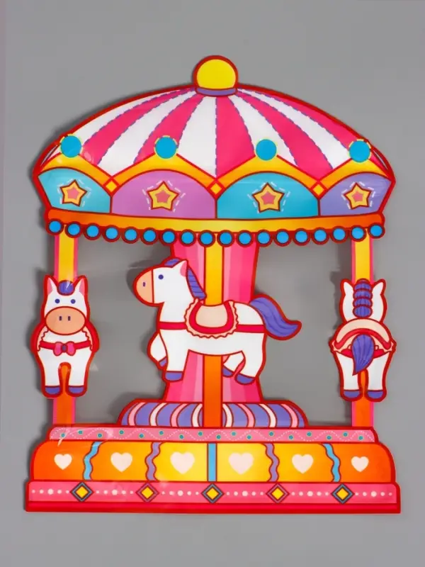 Пакет подарочный, с zip-lock застежкой &laquo;Карусель&raquo; с окном, 18&times;17+7 см