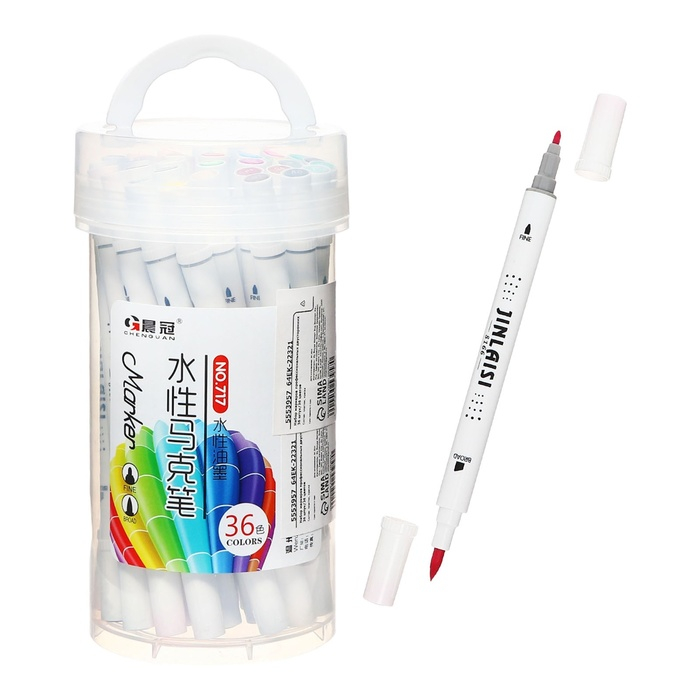 Набор маркеров профессиональных 36 цветов, скошенный наконечник Набор маркеров профессиональных 36 цветов, скошенный наконечник