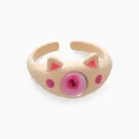 Кольцо &laquo;Монстрик&raquo;, кот, розовое, безразмерное