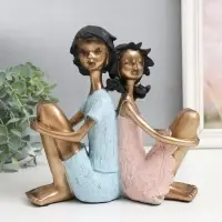 Фигурка полистоун &laquo;Дети - Дружба&raquo;, бело-золотой, 21&times;8&times;21 см