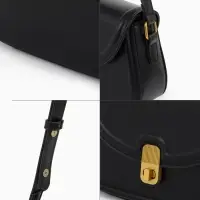 Сумка женская мессенджер TEXTURA на клапане, 23&times;6&times;13 см, чёрная