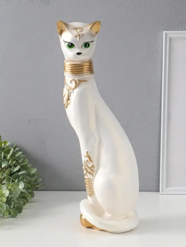 Копилка для денег &laquo;Кошка Маркиза с обручем&raquo;, белая, 48&times;18&times;15 см