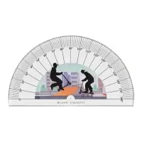 Транспортир 180° HappyGraphix "Самокаты", пластиковый
