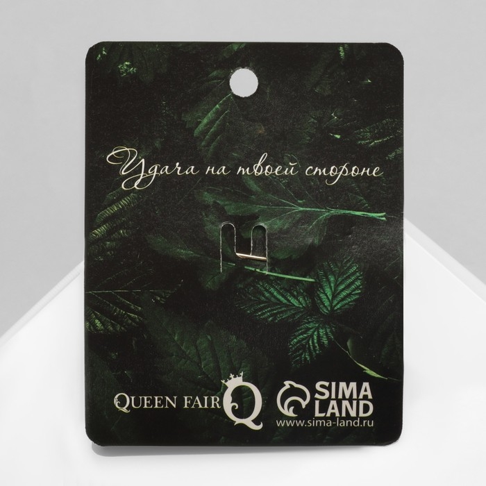 Брошь  Брошь "Клевер" на удачу, цвет бело-зелёный в золоте