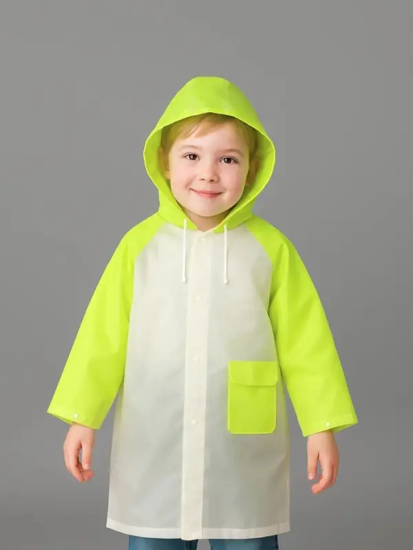 Дождевик детский &laquo;Гуляем под дождём&raquo;, размер L, ЭВА 85 г, зелёный