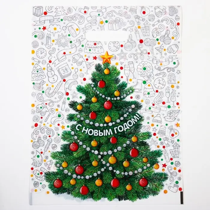 Пакет Пакет "Каникулы", полиэтиленовый с вырубной ручкой, 31х40 см.